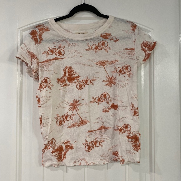 Madewell tee palm trees hibiscus medium - Picture 1 of 5